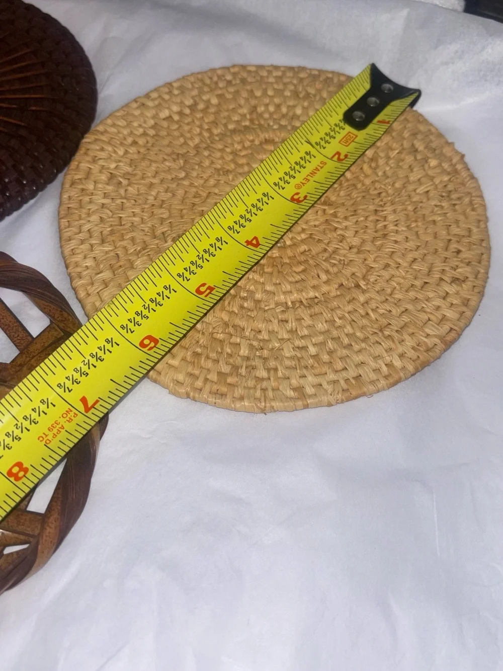 Handwoven Natural Wicker trivets vintage wall art farmhouse decor